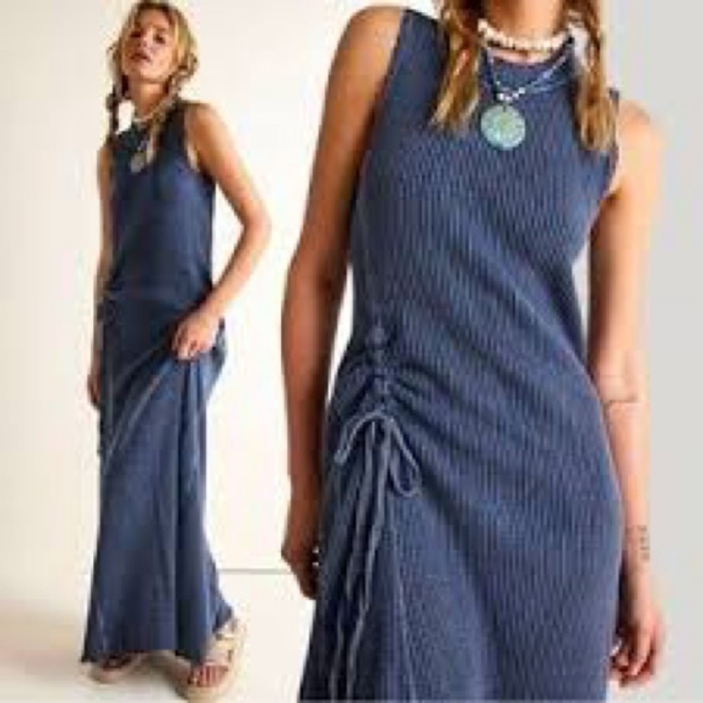 Free People FP One Natasha Sleeveless Maxi Dress in navy blue - Size Small - Picture 1 of 9